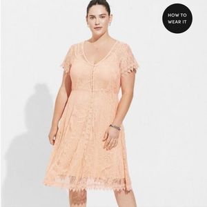 Torrid mini lace button dress size one